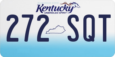 KY license plate 272SQT