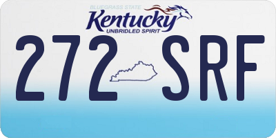 KY license plate 272SRF