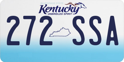 KY license plate 272SSA