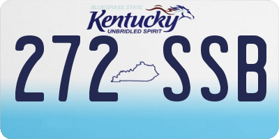 KY license plate 272SSB