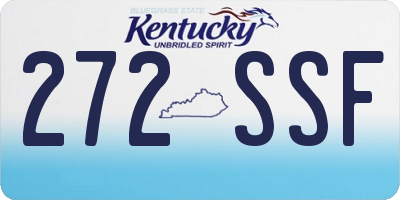 KY license plate 272SSF