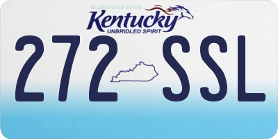 KY license plate 272SSL