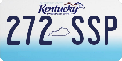 KY license plate 272SSP