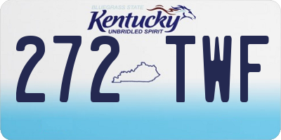 KY license plate 272TWF