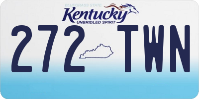 KY license plate 272TWN