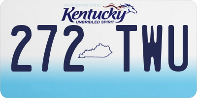 KY license plate 272TWU