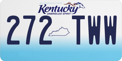 KY license plate 272TWW