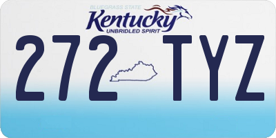 KY license plate 272TYZ