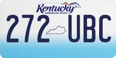 KY license plate 272UBC