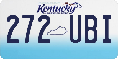 KY license plate 272UBI