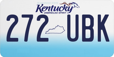 KY license plate 272UBK