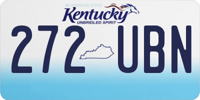 KY license plate 272UBN