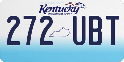 KY license plate 272UBT