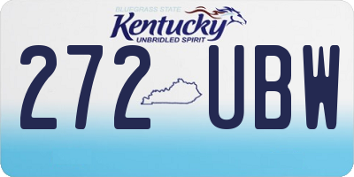 KY license plate 272UBW