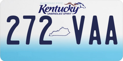 KY license plate 272VAA