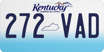 KY license plate 272VAD