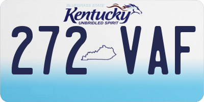 KY license plate 272VAF