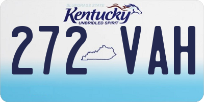 KY license plate 272VAH