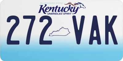 KY license plate 272VAK