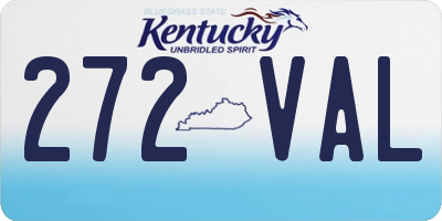 KY license plate 272VAL
