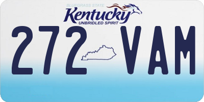 KY license plate 272VAM