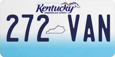 KY license plate 272VAN