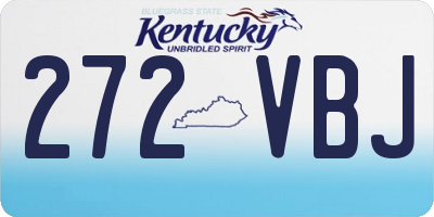 KY license plate 272VBJ