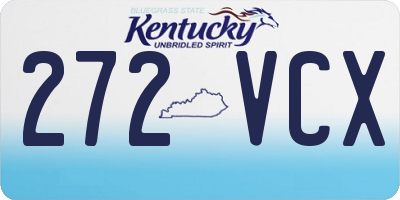 KY license plate 272VCX