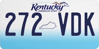 KY license plate 272VDK