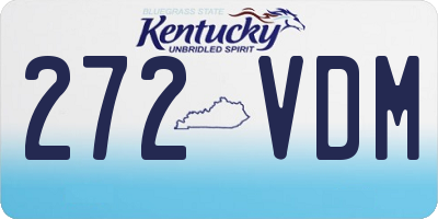 KY license plate 272VDM