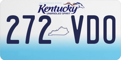 KY license plate 272VDO