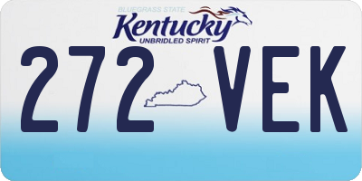 KY license plate 272VEK