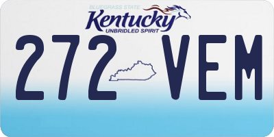 KY license plate 272VEM