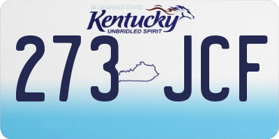 KY license plate 273JCF