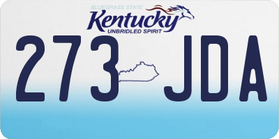 KY license plate 273JDA