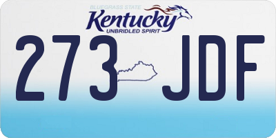 KY license plate 273JDF
