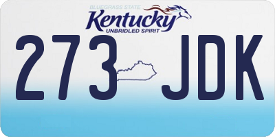 KY license plate 273JDK