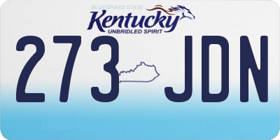 KY license plate 273JDN