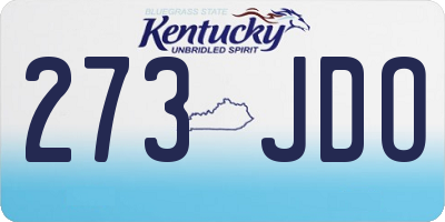 KY license plate 273JDO