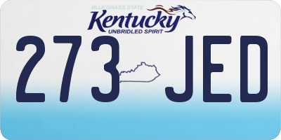 KY license plate 273JED