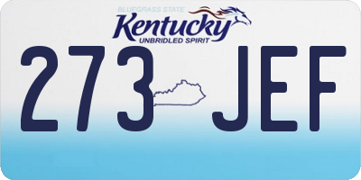 KY license plate 273JEF