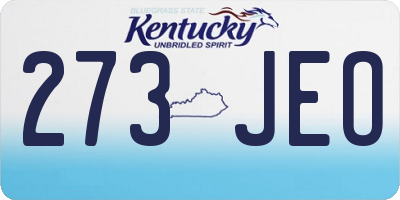 KY license plate 273JEO