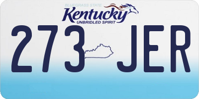 KY license plate 273JER