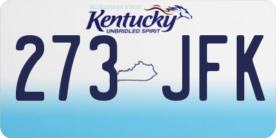 KY license plate 273JFK