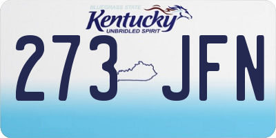 KY license plate 273JFN