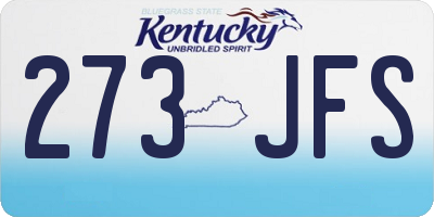 KY license plate 273JFS