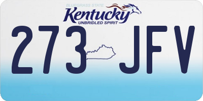 KY license plate 273JFV