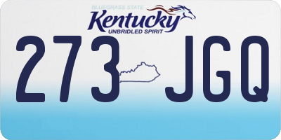 KY license plate 273JGQ