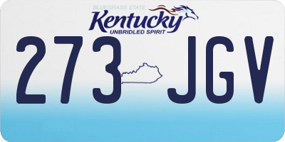 KY license plate 273JGV