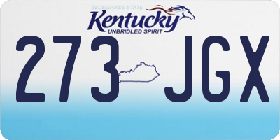 KY license plate 273JGX
